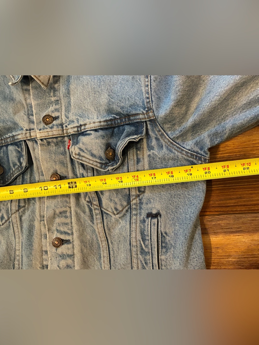 Vintage 80s Levi’s 70506 USA Denim Trucker Jacket Approx Size 40 M Distressed - Picture 8 of 15